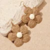 VCAY Braided Flower Drop Earrings