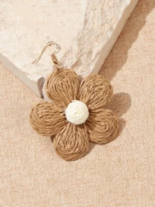 VCAY Braided Flower Drop Earrings
