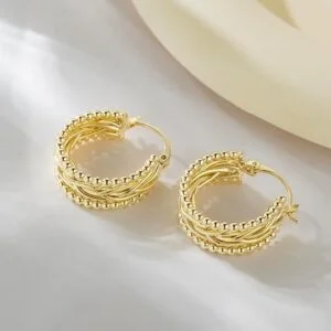 14K Gold Chunky Hoop Earrings