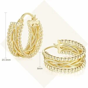 14K Gold Chunky Hoop Earrings