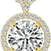 Moissanite Halo Necklace