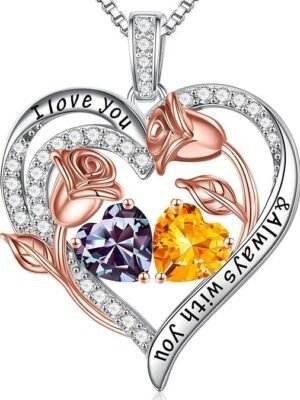 81w-eIiJlRL._AC_SY675_-1.jpg Sterling Silver Heart Pendant with Birthstone – Elegant Gift for Women