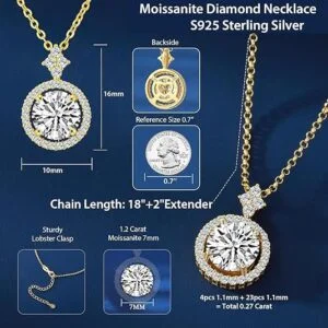 Moissanite Halo Necklace